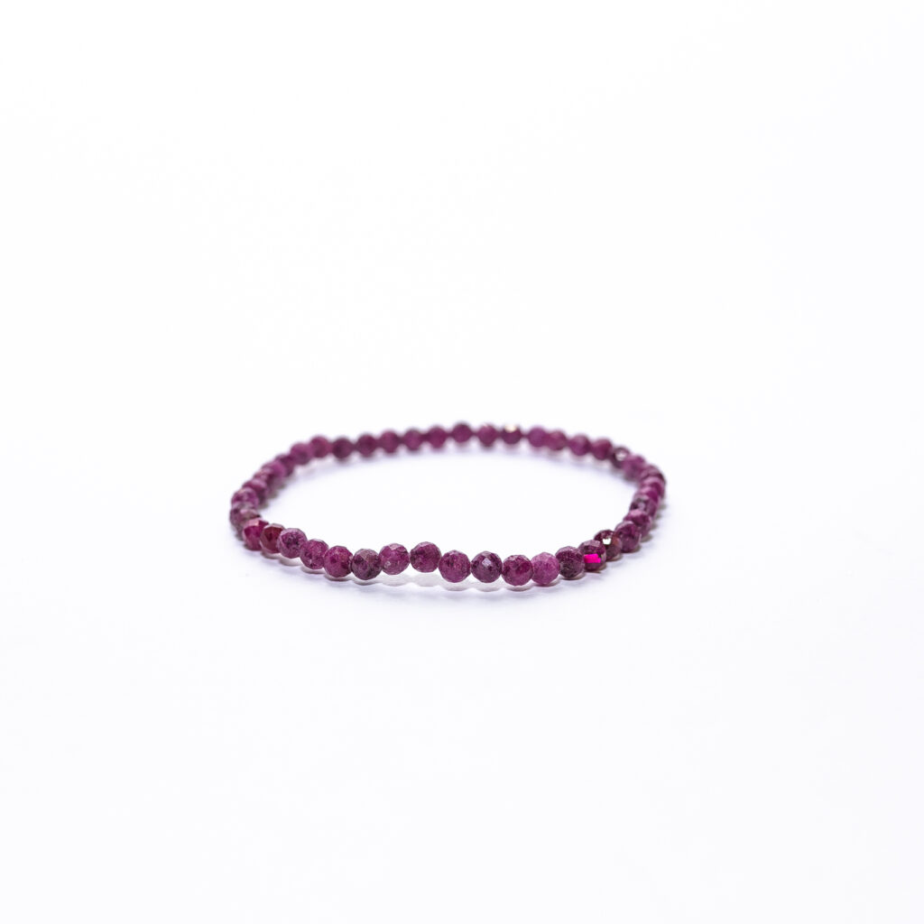 pulsera rubi facetada 4 mm