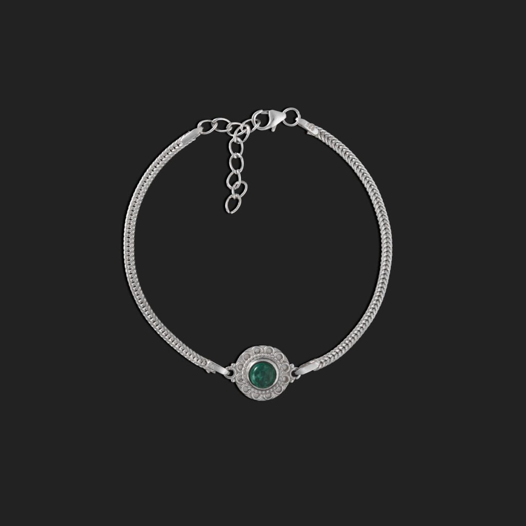 pulsera malaquita cadena eslabon