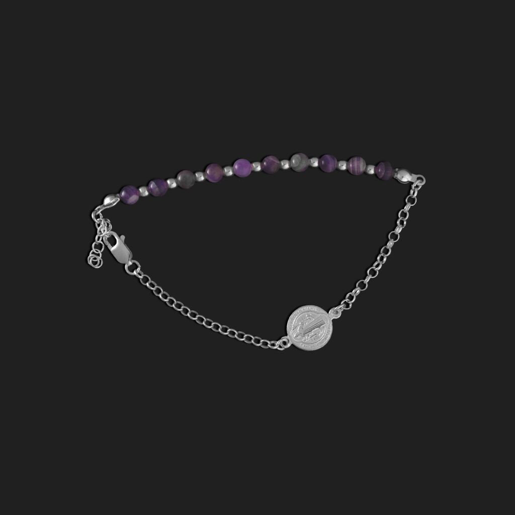pulsera san benito con amatistas