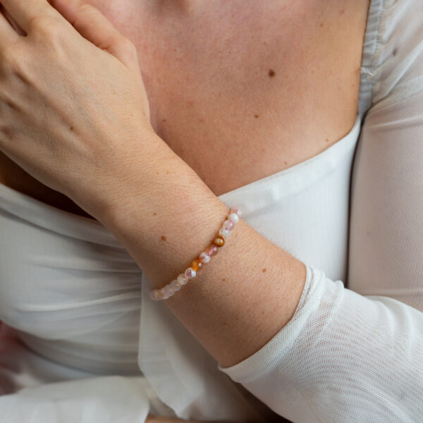 pulsera agata flor de cerezo 6 mm - Imagen 2