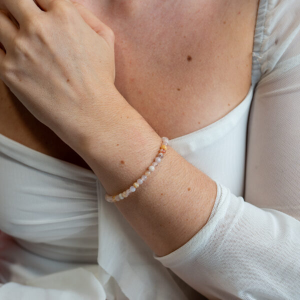 Pulsera ágata flor de cerezo 4 mm - Imagen 2