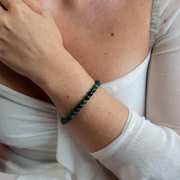 pulsera agata musgo natural 6mm - Imagen 2