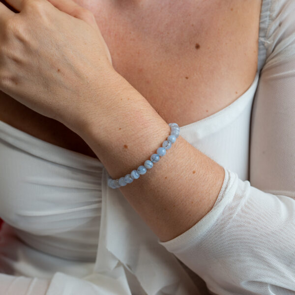 Pulsera calcedonia 6 mm - Imagen 2