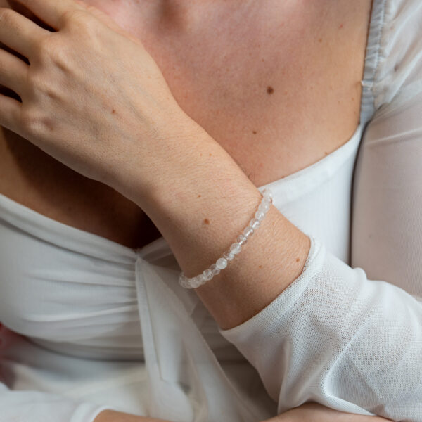 Pulsera de cuarzo blanco 6 mm - Imagen 2