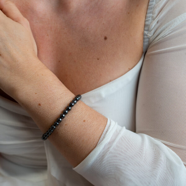 Pulsera bola 6 mm hematite - Imagen 2