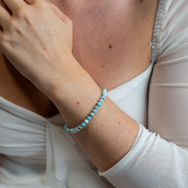 Pulsera larimar 6 mm - Imagen 2