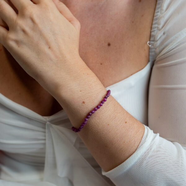 Pulsera rubí facetada 4 mm - Imagen 2