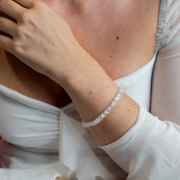 pulsera selenita 4 mm - Imagen 2